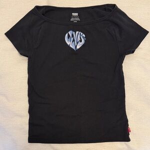 Levi's Black Short Sleeve Tee with Blue Logo